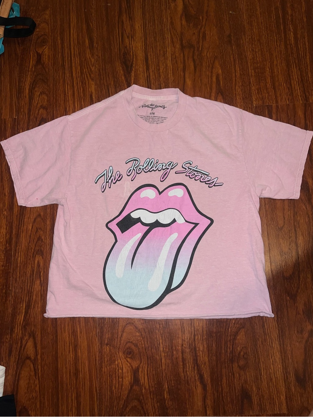 the Rolling Stones Pastel Pink Tongue Graphic Tee